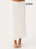 Kerrie Hanky Midi Skirt - White - Midi Skirts