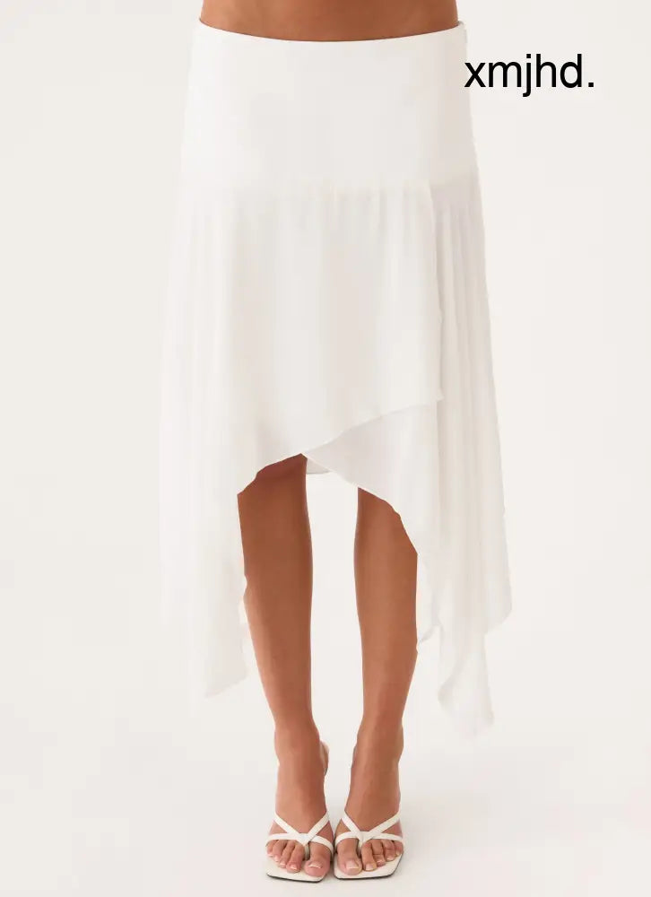 Madi Midi Skirt - White - Midi Skirts