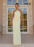 Samaria Halter Maxi Dress - Yellow - Maxi Dresses